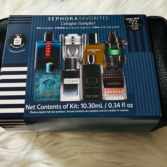 SEPHORA FAVORITES Mens Cologne Sampler Set + Shaving Bag 8 Scents No Certificate - Picture 2 of 4
